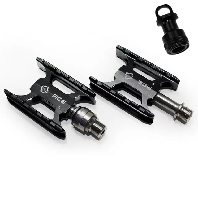 Black Set TWTOPSE, титановые оси, подшипник, велосипедная педаль для велосипеда Brompton, левая, быстросъемная, CNC, Легкие педали, крепление педали - Цвет: Black Set