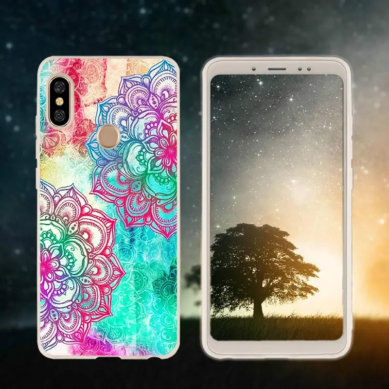 Silicone 13 Чехол для телефона для Xiaomi redmi Примечание 8 iPhone 7 6 plus 5 iPad Pro Чехол redmi 7 8 6pro 6a s2 5a 4a 4x y3 5plus 7A Винтаж Мандала с цветочным узором - Цвет: Silicone 13