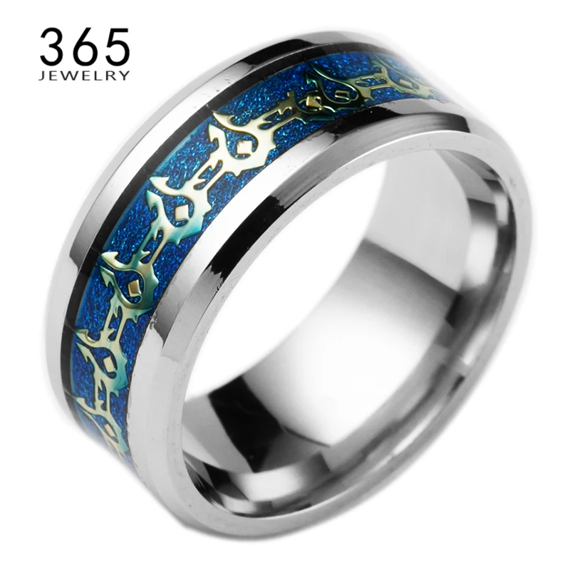 Кольцо мужское из нержавеющей стали, ювелирное изделие для байкеров ORC Tribe World of Warcraft, цвет голубой, черный, золотой