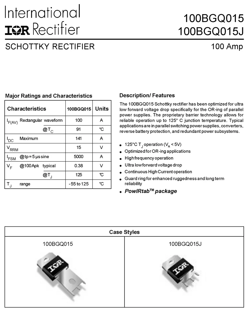 100 Ампер выпрямитель Шоттки, диод, ИК 100BGQ015