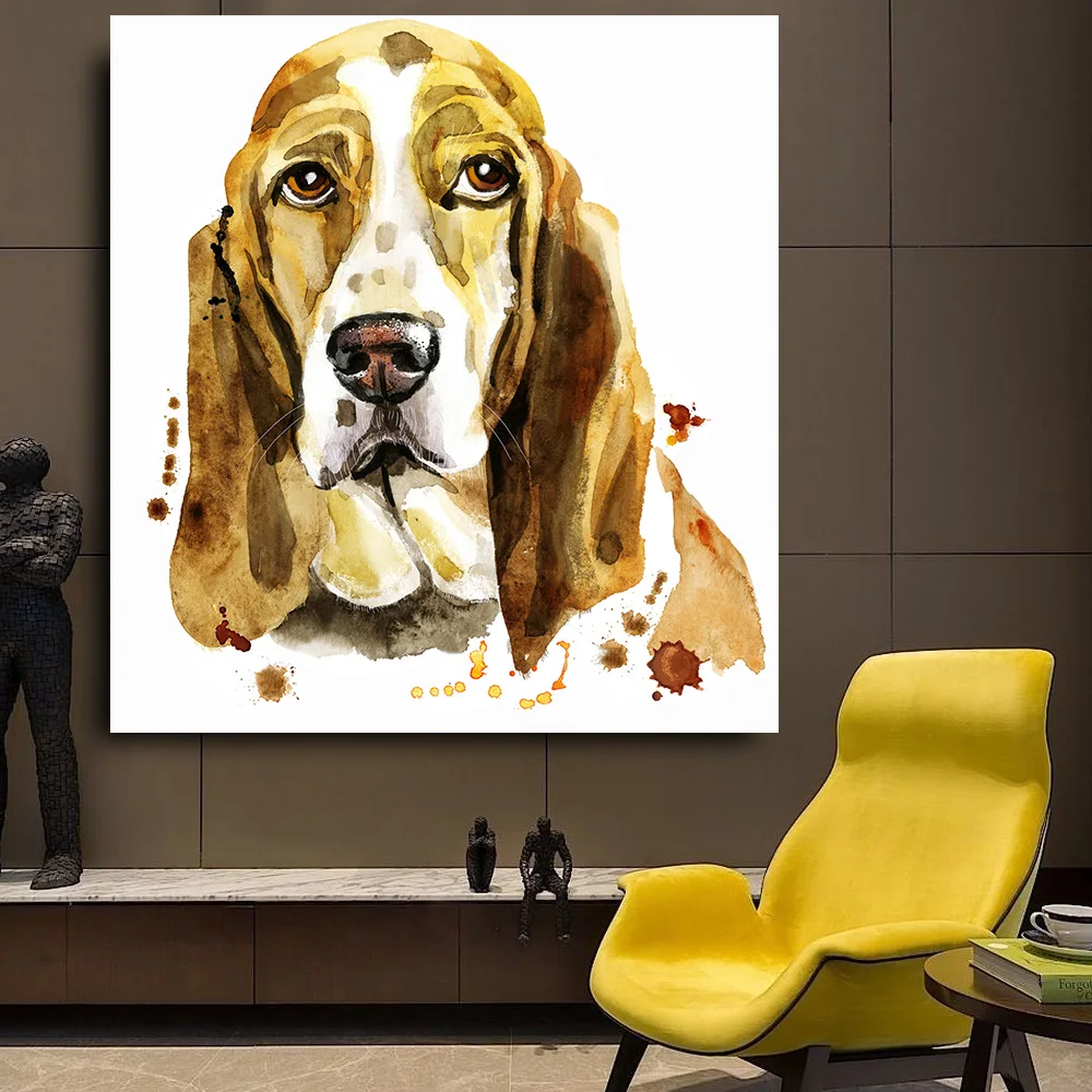 Картина маслом на холсте с изображением милой собаки и животных|watercolor picture|picture for