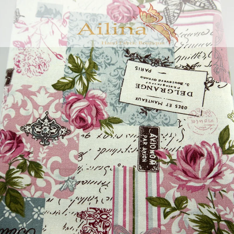 lowest price * Retro Butterfly Rose Linen fabrics Tablecloths cloth cushion pillow linen fabric 145*100cm | Дом и сад