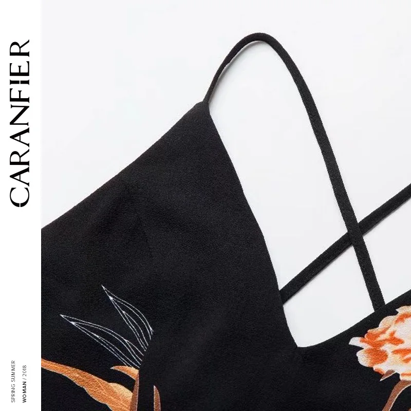 CARANFIER 2018 летнее платье Сексуальная Для женщин пляжное нерегулярные отворотом