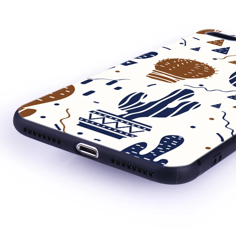 Lemooc телефон Голубой цвет кактус чехол для iPhone 7 8 плюс мягкая TPU + PC опунции Чехол