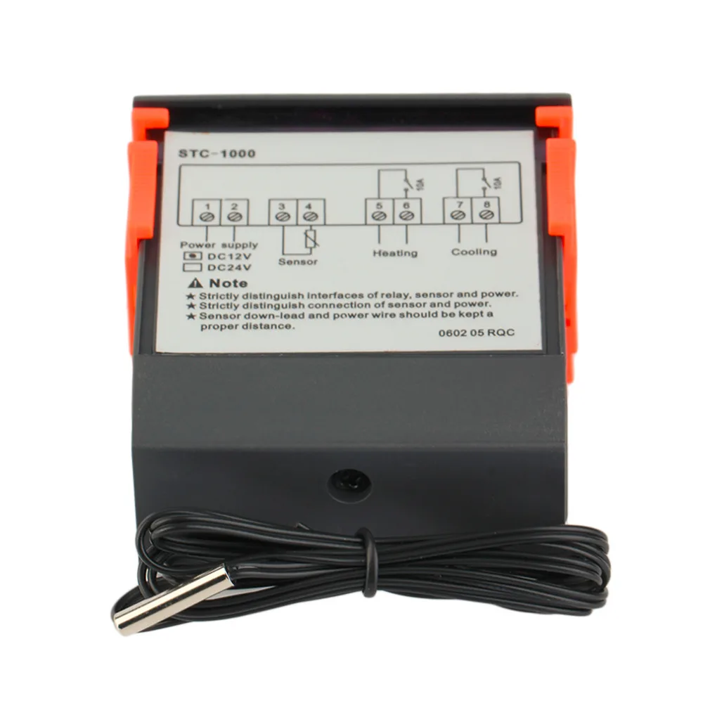 DC AC 12V/24V Two Relay Output Digital Temperature Controller STC-1000 Thermostat -50~99 Degree with Sensor | Инструменты