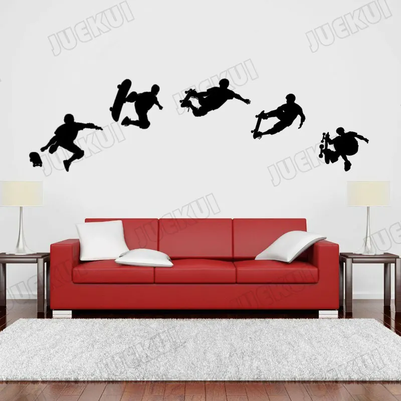 5 наклейки на стену для скейтбординга подростков мальчиков спальни домашнее