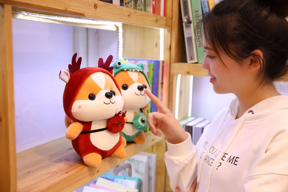 Прямая поставка; Косплей Shiba «Лисья Секретная служба»(Inu плюшевые игрушки кунг-фу Панда собака Косплэй забавные плюшевые животные, игрушки собаки куклы детские игрушки 25/35 см