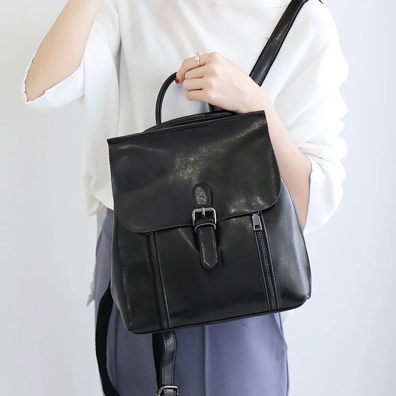 Hot Sales Genuine Leather Multifunction Female Casual Backpack Brand Designer Women small Cowhide 2019 New | Багаж и сумки