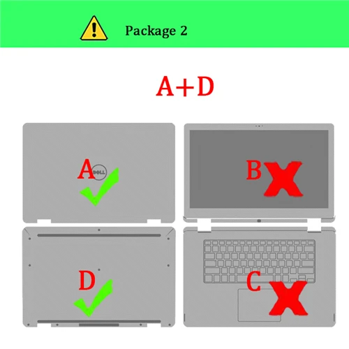 Package-2 A D Ноутбук Защитная пленка для ноутбука Dell Inspiron 15 7000 7537 7548 7560 7568 15 500 5370 5567 5570 15,6 дюймов Тетрадь кожи ноутбук Стикеры - Цвет: Package-2 A D