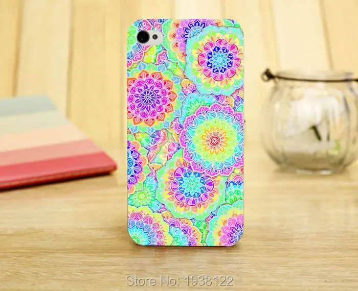 Новый психоделический летом трудно прозрачный чистая кожа чехол для iphone 5 5S 4 г 4S