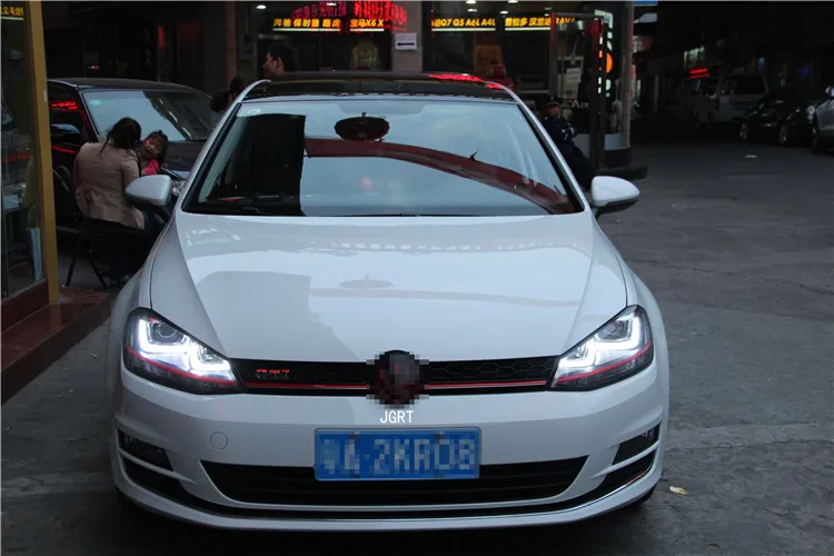 2 шт. автомобильный стиль светодиодный фары для VW Golf 7 2013- для Golf 7 Головной фонарь светодиодный DRL Объектив двойной луч H7 HID Xenon bi xenon объектив