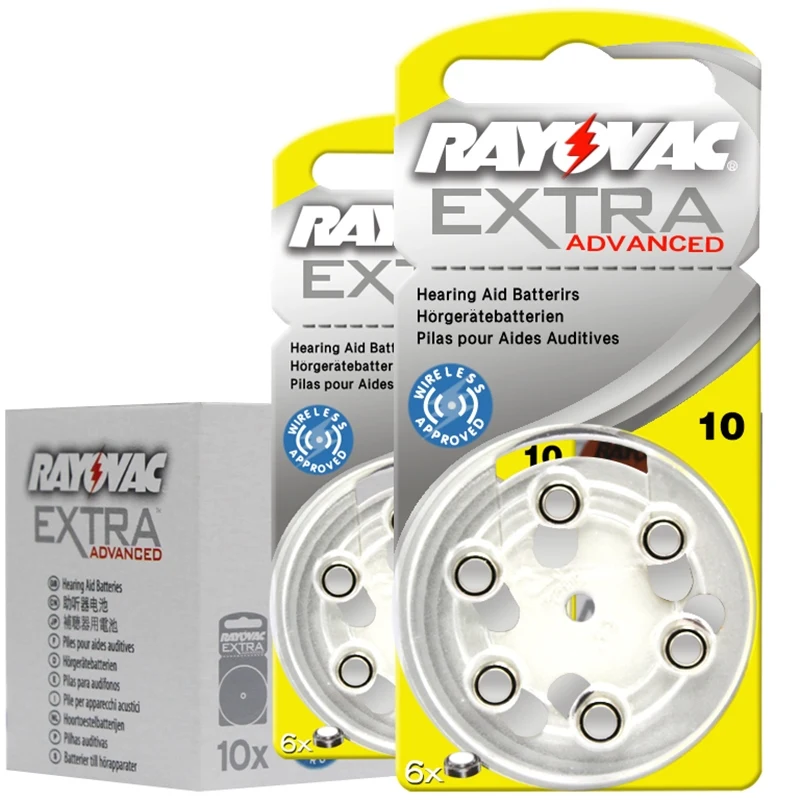 

New packing 10card (60PCS) Rayovac High Performance 10/A10/PR70 1.45V Hearing Aids Zinc Air Siemens Battery Batteries Made in UK