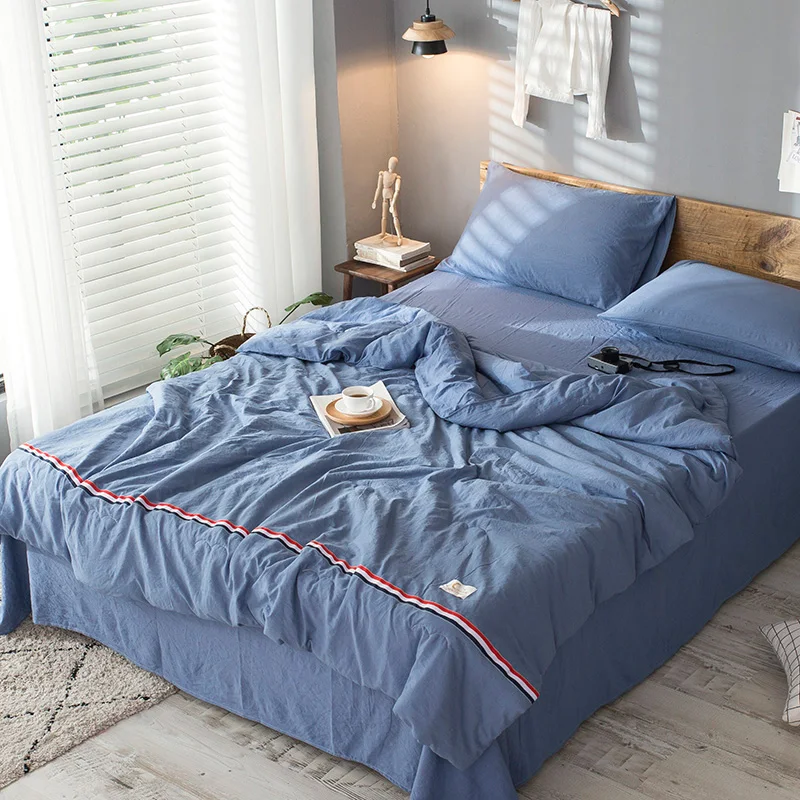 Новое текстильное изделие однотонный Комплект постельного белья 3/4 шт.