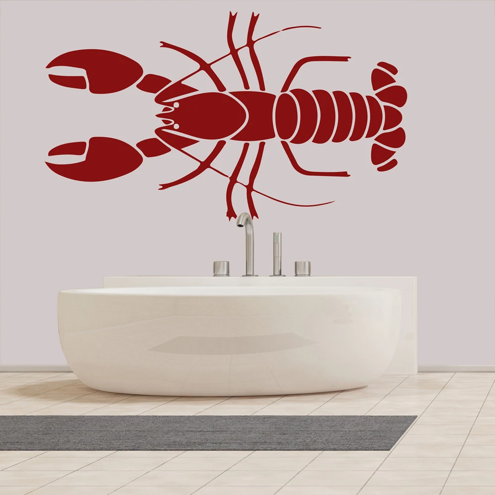 Наклейка на стену ванной комнаты Sea Life лобстер классические настенные Стикеры
