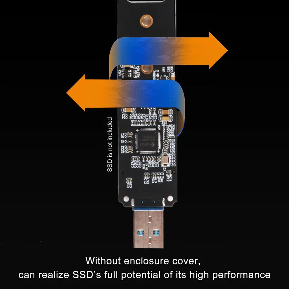 NVME к USB адаптеру M.2 SSD Type A карте высокая производительность 10 Гбит/с 3 1 Gen 2 мост чип