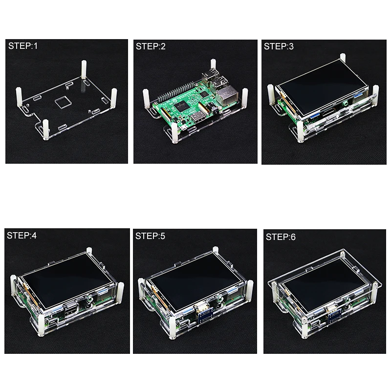 Raspberry Pi 3 акриловый чехол, прозрачный корпус для 3,5 дюймов HDMI сенсорный экран дисплей для Raspberry Pi 3 Model B 3B Plus корпус