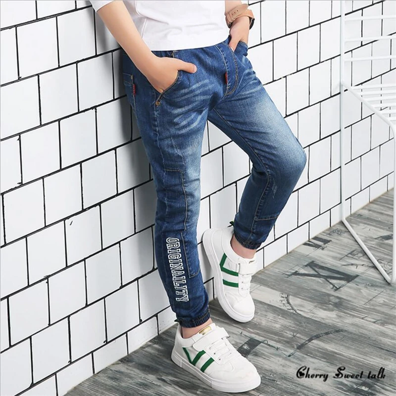 Весна 2019 детская одежда джинсы с вышивкой для мальчиков Детские рваные 3 5 7 8 10 12 14