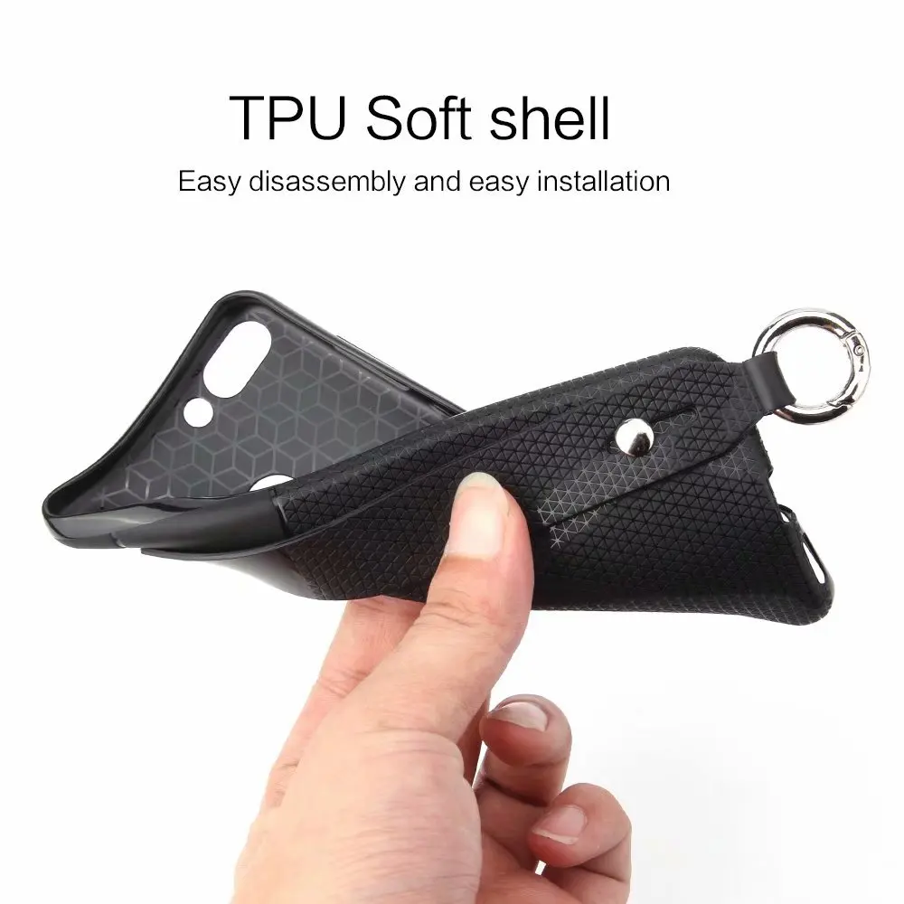 Wrist Strap Soft TPU Phone Case For Huawei P smart Plus 2019 Nova 3 3e 3i 2i Triangle pattern Holder | Мобильные телефоны и