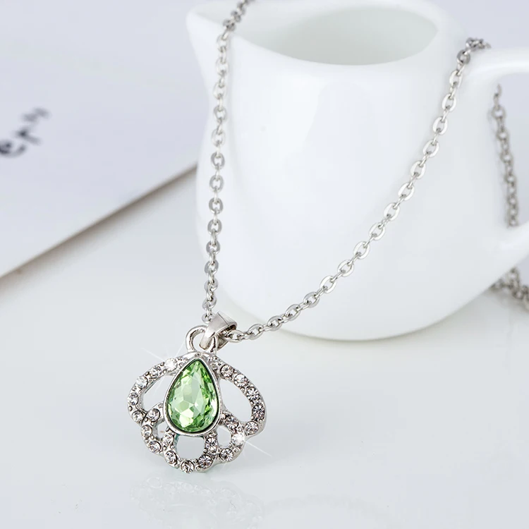 Женское колье с подвеской в форме капли воды вечерние колье-чокер зеленым