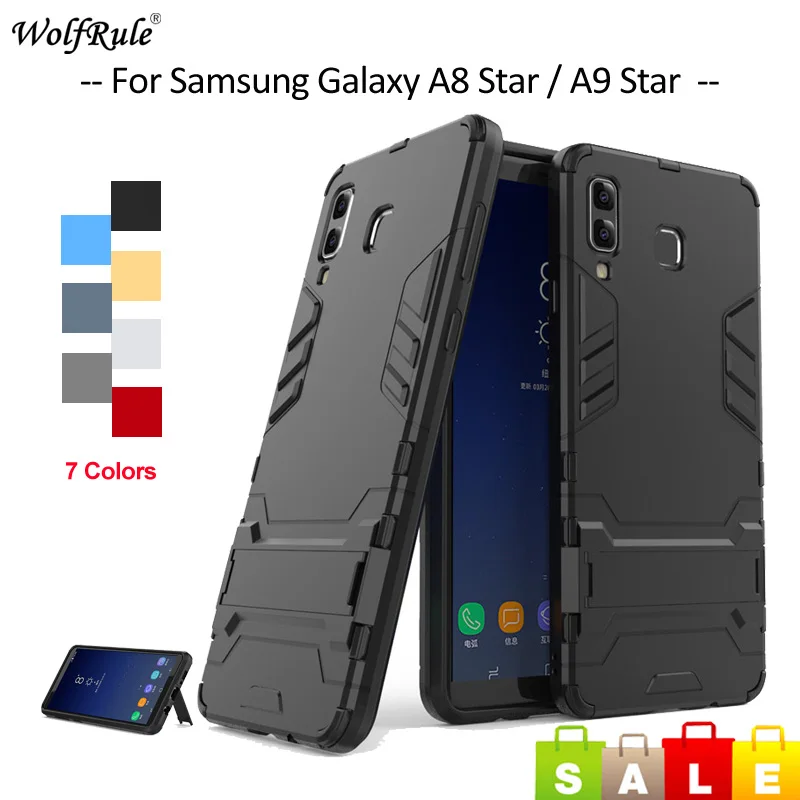

Чехол для Samsung Galaxy A8 Star, ТПУ и ПК, держатель, бампер, чехол для телефона Samsung A8 Star, чехол для Samsung Galaxy A9 Star 6,3''