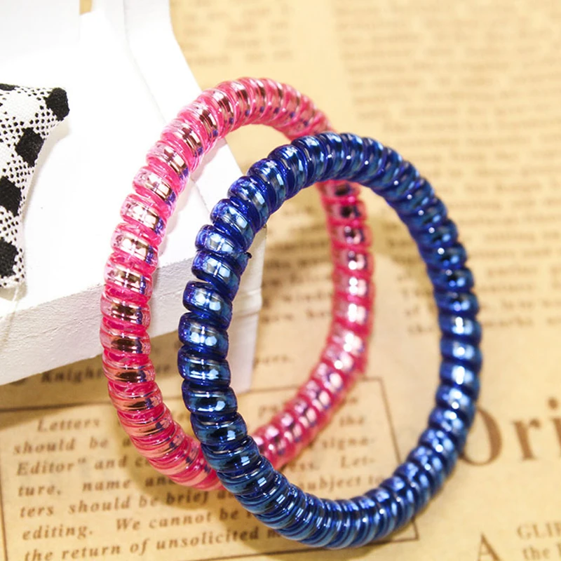 1 шт. разноцветные эластичные резинки для волос в форме спирали| |