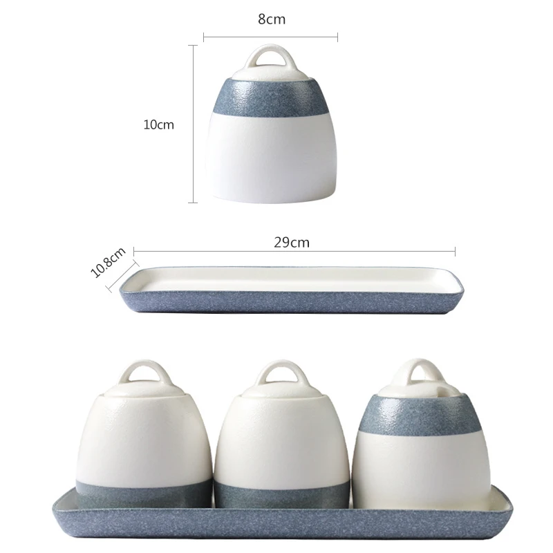 

Seasoning Bottle Holder Condiment Pot Seasoning Cans With Spice Rack Bone China Seasoning Cruet Restaurant Ceramic Cruet Suit