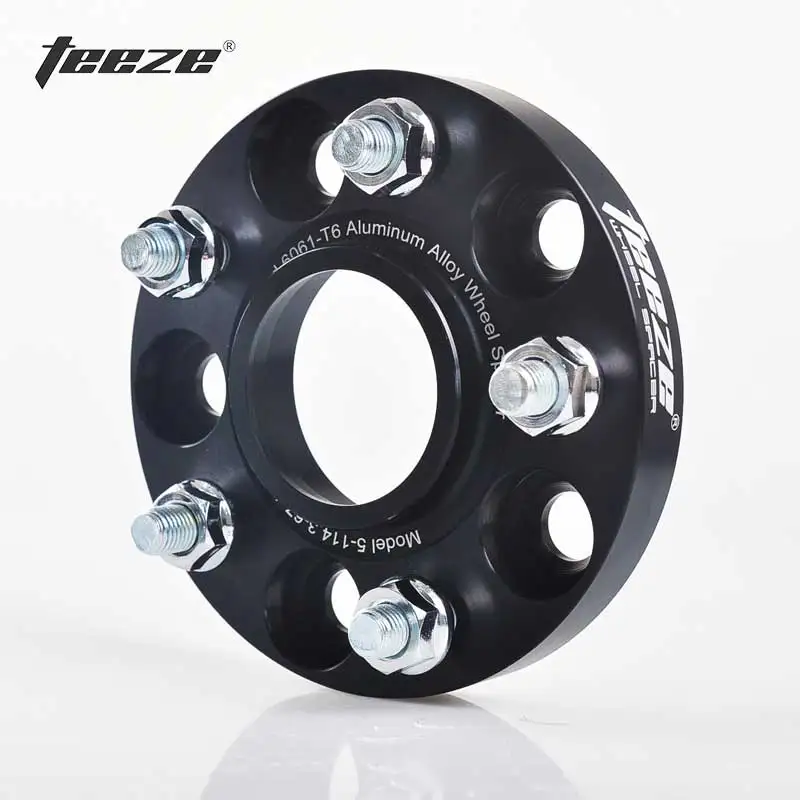 Black - Thick 15mm TEEZE Автомобиль Стайлинг колеса Аксессуары 4,5 ''адаптеры колеса 5x114,3 CB 67,1 мм черные колесные прокладки для CX-9 Lancer Ceed 2 шт - Цвет: Black - Thick 15mm