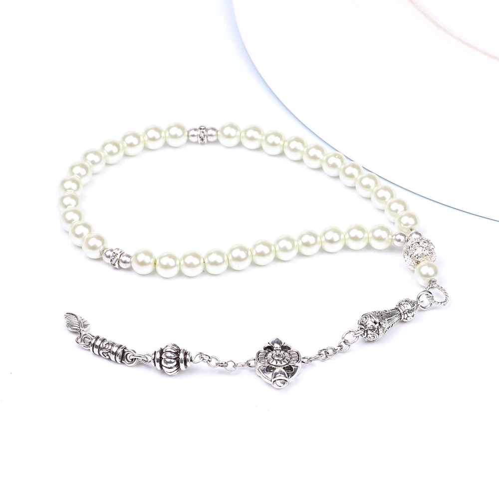 Белый жемчуг цвета слоновой кости tesbih для мусульман | Украшения и аксессуары