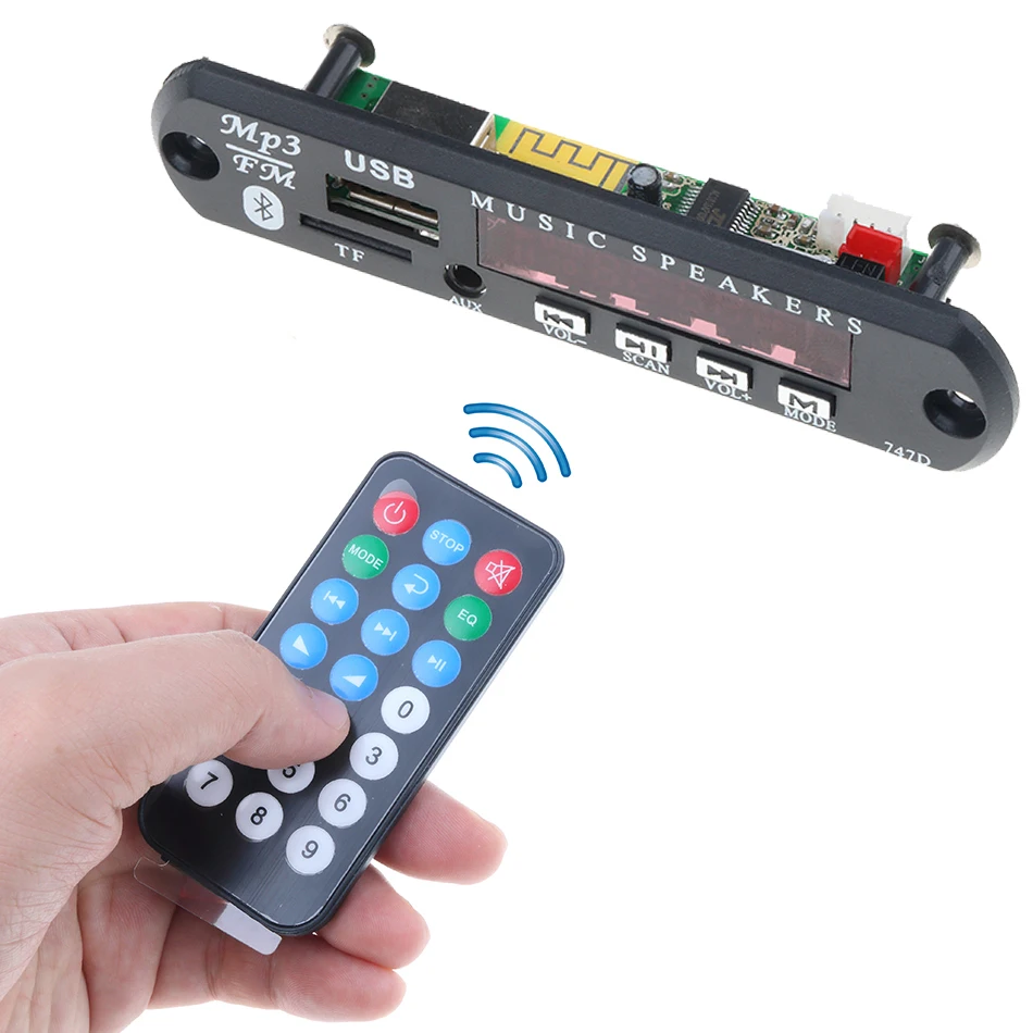 Беспроводной Bluetooth 12 В 24 в MP3 WMA декодер плата аудио модуль USB TF радио FM AUX для