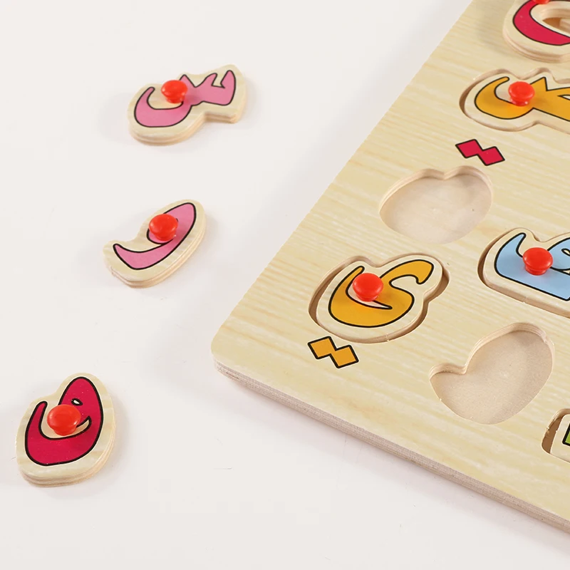 Early childhood puzzle Wooden Alphabet Puzzle Arabic script Montessori preschool toys gifts Size 29.8cm * 22.3cm 0.4cm XWJ264 | Игрушки и