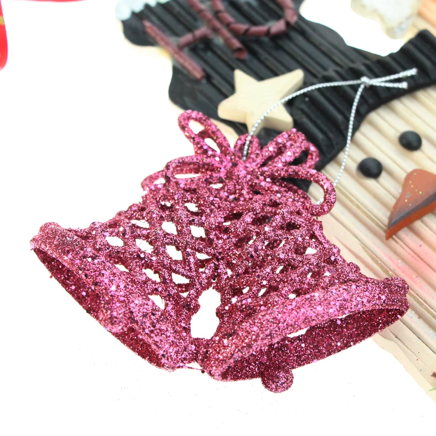 1 PC transparent Gold powder color Small bell Christmas Tree decorations X-mas tree size 11CMX9CM decoration pendants for party | Дом и сад