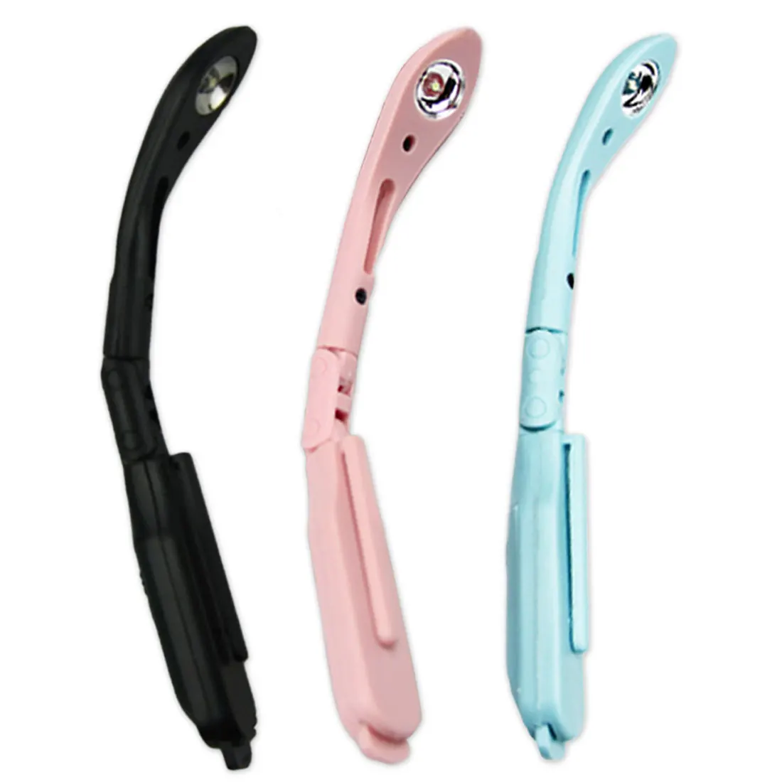 

LED Eye Protection Travel Reading Lamp Clip Folding Book Light Portable 3 Color ABS Environmental