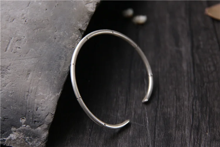 Серебряный тайский серебряный браслет ручной работы тонкое серебряное кольцо