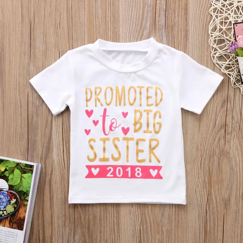 Kids T-Shirt Baby Girls Cotton Tops Toddler Big Sister Summer T-shirts Short Sleeves Clothes | Детская одежда и обувь