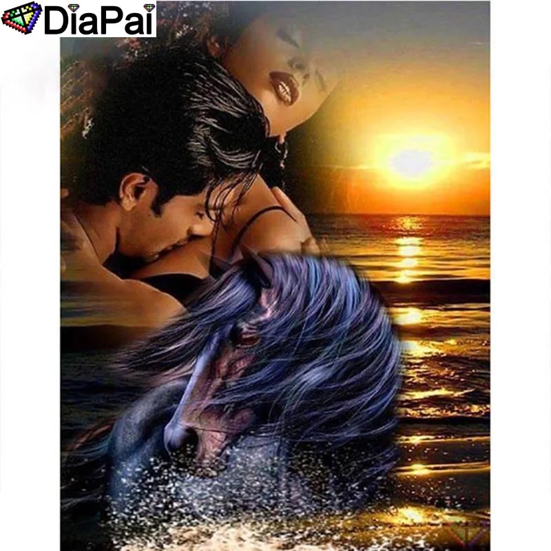 Алмазная 5D картина DIAPAI сделай сам 100% полностью квадратная/круглая вышивка закат