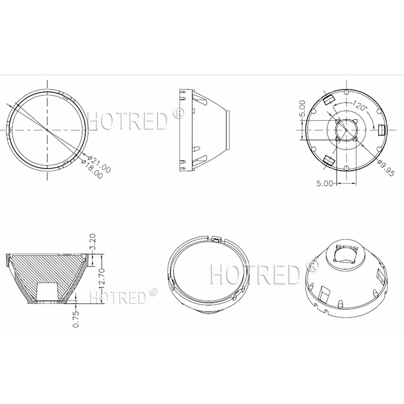 10 шт. CREE XML светодиодный XML2 XHP50 LED Lens 20 мм белый держатель 10/25/45/60 градусов
