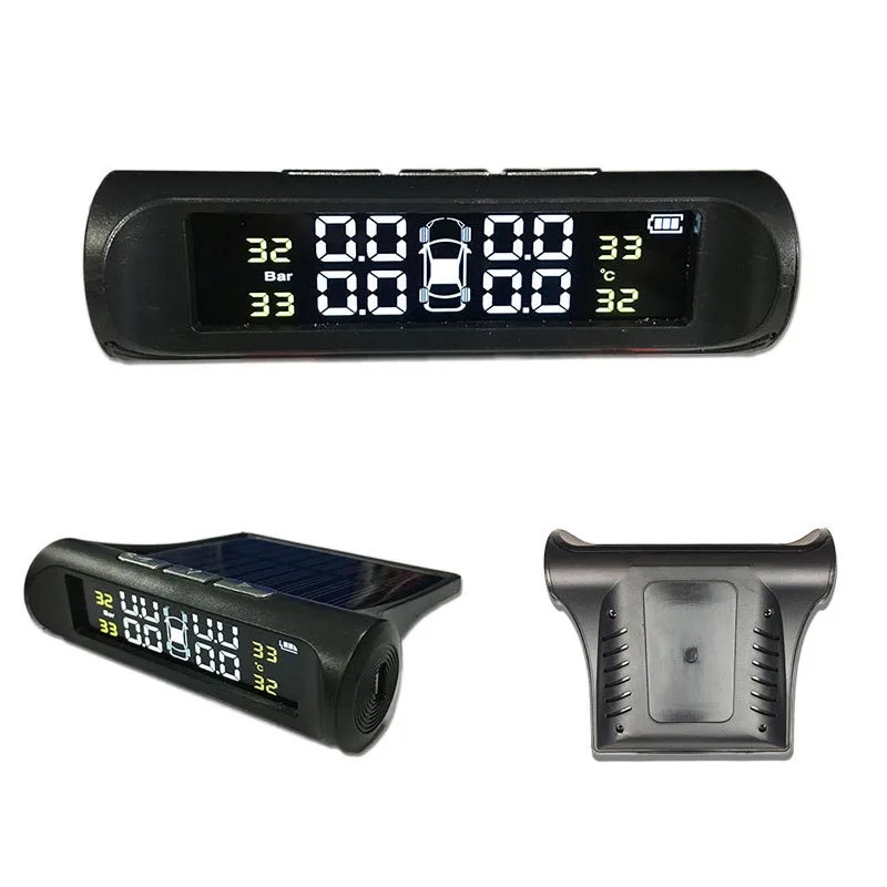 Умный автомобиль TPMS Солнечная энергия цифровой светодиодный дисплей