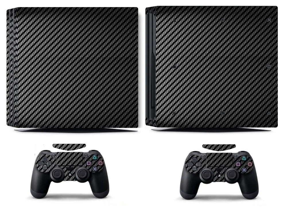 Наклейка из черного углеродного волокна для PS4 PRO наклейка Pro Sony PlayStation 4 и 2 шт.