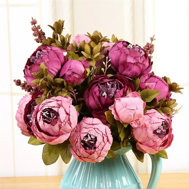 Искусственные цветы винтажные европейские пионы искусственный Шелковый цветок