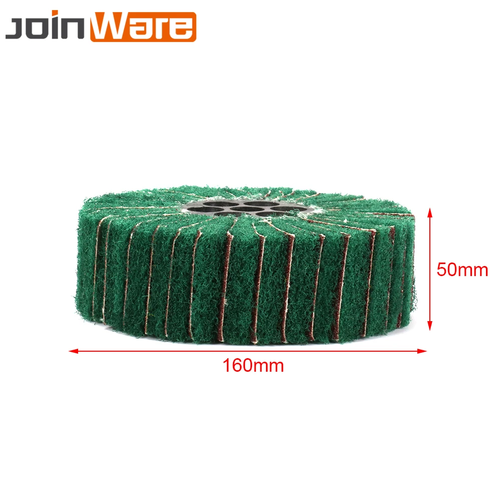 Interleaf Non-woven Souring Abrasive Wheel 160mm Green 120Grit With Sandpaper High Quality 1Pc | Инструменты