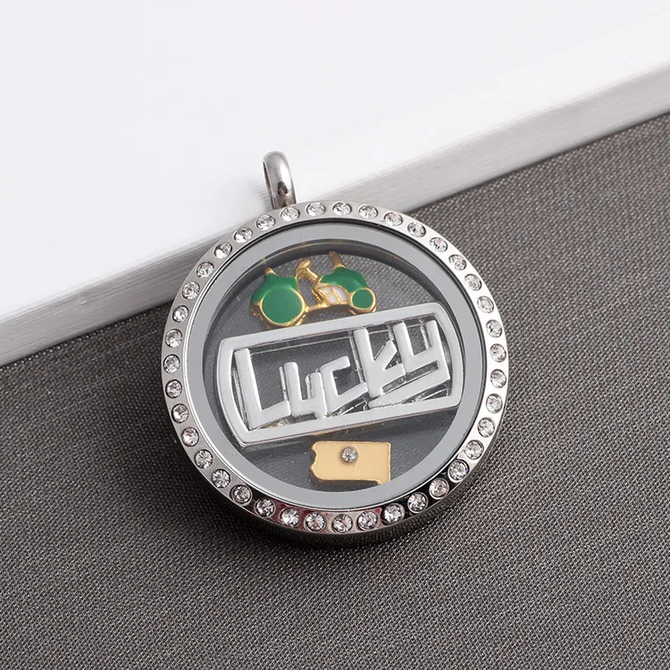 Плавающий медальон 20 шт./лот подвески золотые и серебряные тарелки на удачу кулон