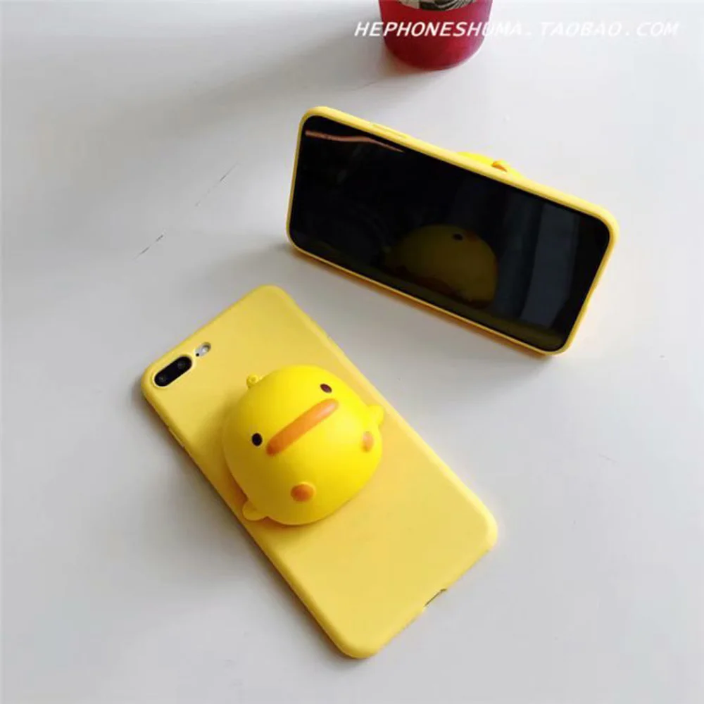 3D желтый держатель Утка чехол для OPPO F3 F7 F9 F11 Pro Reno 10x Zoom R9s R11S Plus R15X R17 мягкий