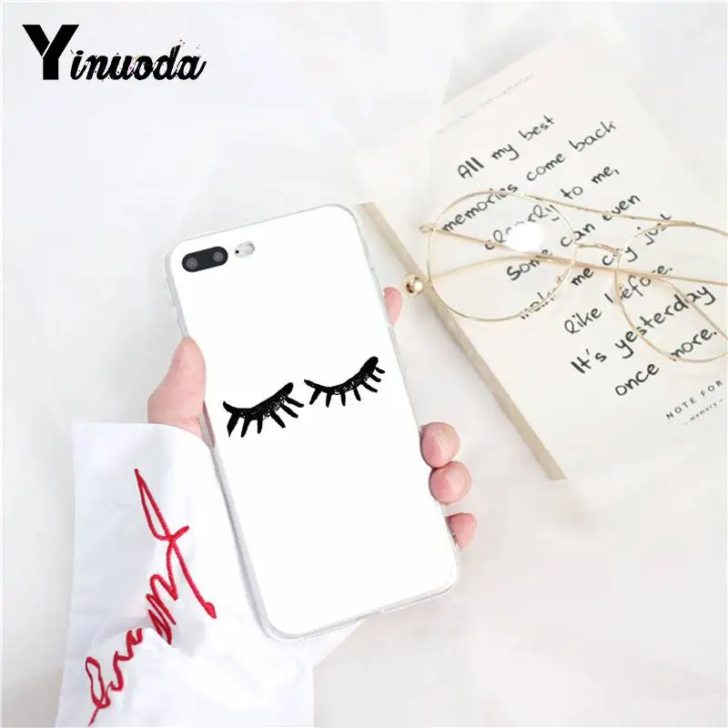 

Yinuoda eye wink with glitter eye lashes TPU Soft Phone Case for iPhone 8 7 6 6S Plus X XS MAX 5 5S SE XR 10 11 11pro 11promax
