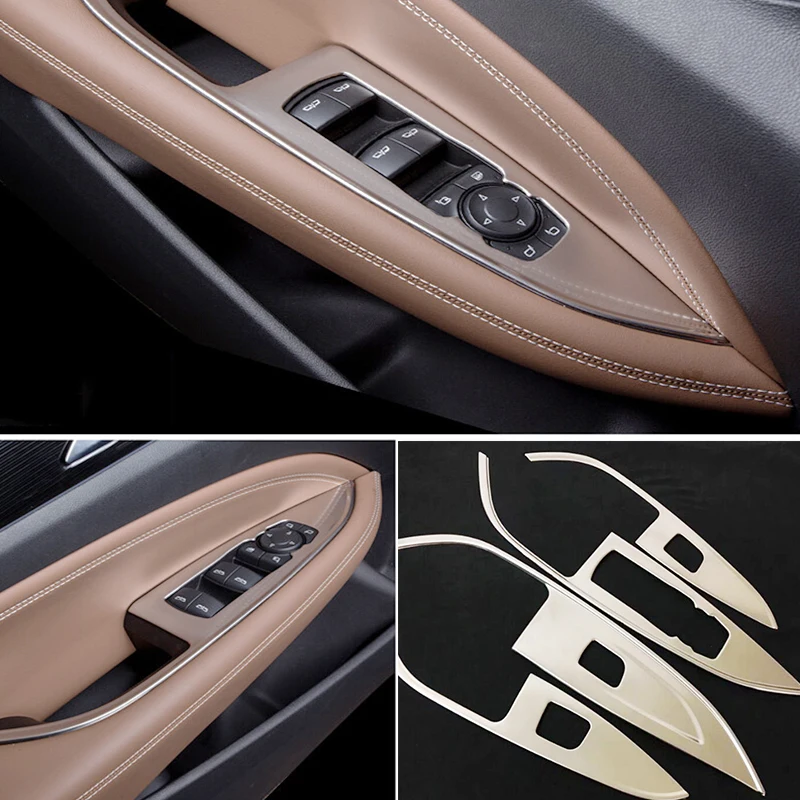 

For Opel Insignia 2017 2018 2019 car styling Stainless steel Door Window glass Lift Control Switch button Panel Cover Trim