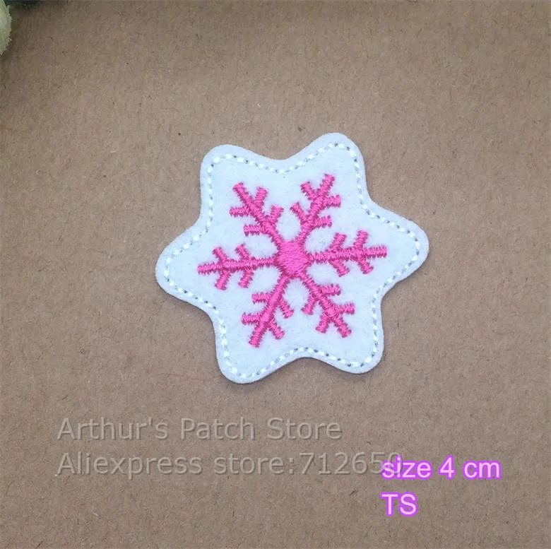 New arrival 10 pcs 6 colors of snow flake flowers Embroidered patches iron on cartoon Motif Applique embroidery accessory | Дом и сад