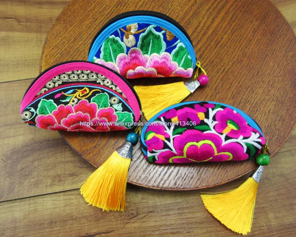 Винтажная косметичка Hmong 3 шт. тайская индийская сумка с вышивкой модный