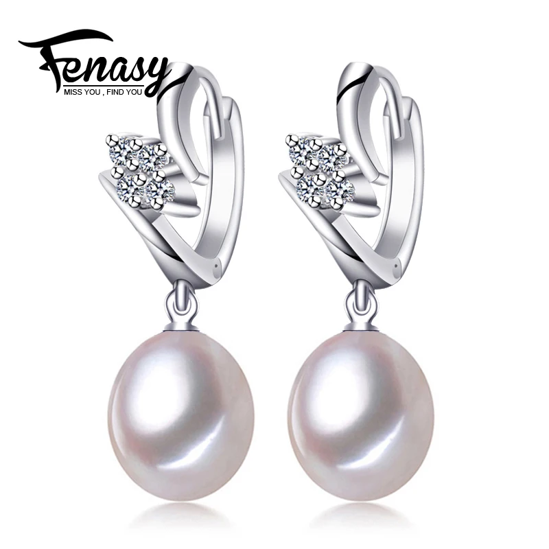 FENASY серьги-гвоздики, серьги из натурального жемчуга для женщин, 925 стерлингового серебра серьги, для свадьбы и помолвки, для ювелирных изделий