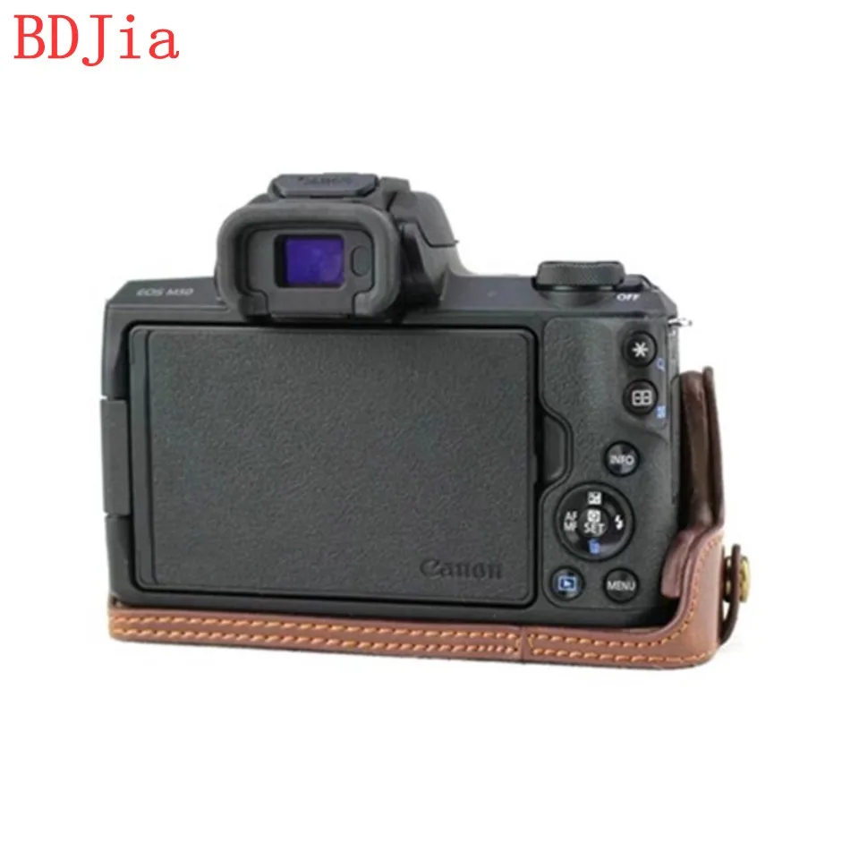 Новинка 2019 сумка для камеры чехол Canon EOS M50 Kiss M из искусственной кожи половинный