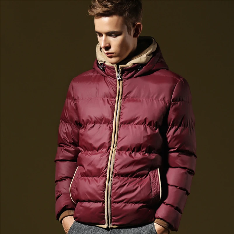 Мода Новые 2017 Весна Зимняя Куртка Мужчины Марка Вниз Хлопок Мужской Одежды