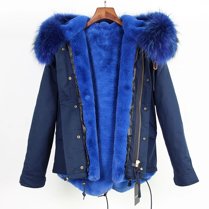 OFTBUY, темно-синяя парка, зимняя куртка, пальто для женщин, пальто с натуральным мехом, парка с воротником из натурального меха енота, с капюшоном, теплая мягкая подкладка из искусственного меха